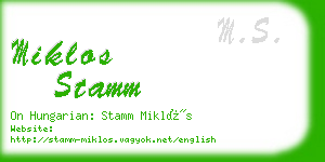 miklos stamm business card